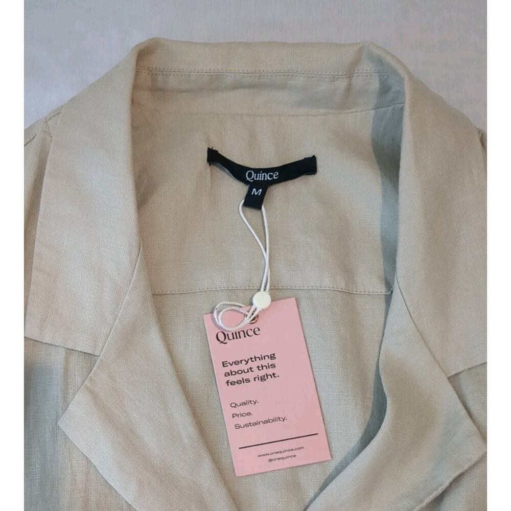 Quince Women’s 100% Linen Short Sleeve Shirt Dress Size Medium NWT - Picture 2 of 14